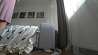 real cheating russian wife fucks friend while husband works at office