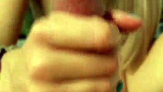 Girlfriend's closeup handjob cumshot on my cock day 45 feels amazing