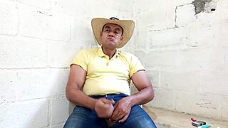 Yuri Gaúcho Super Endowed Agroboy Squirts Thick Cum from Massive Cock