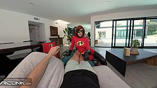 vr elastigirl redhead gets her ass ripped open anally in incredibles cosplay parody