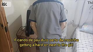 safada housewife sucks redhead uniform cock cum on fat ass