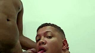 Watch her swallow my big Brazilian cock all the way down
