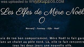 French Christmas elves whisper dirty talk in audio porn holiday fantasy