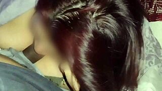 Suggesting Redhead Sucks Neighbor's Cock During Movie