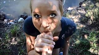 Ever caught girlfriends blowing huge cocks outdoors in public spots?