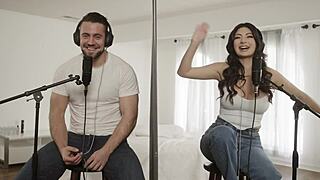 Thick brunette Cami Strella strips for deepthroat face sitting and wild orgasm with Dante Colle