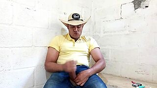Yuri Gaúcho Super Endowed Agroboy Squirts Thick Cum from Massive Cock