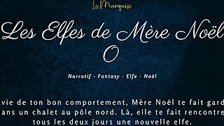 French Christmas elves whisper dirty talk in audio porn holiday fantasy