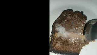 She bakes a bolo then drowns it in thick cum for her sticky homemade treat