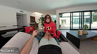 vr elastigirl redhead gets her ass ripped open anally in incredibles cosplay parody