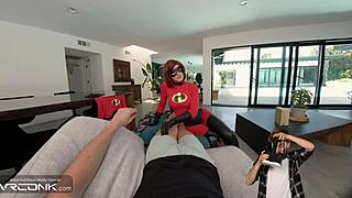 vr elastigirl redhead gets her ass ripped open anally in incredibles cosplay parody