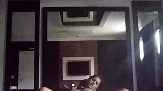 video calling cuckold from motel while riding bull