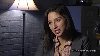 Bound brunette slave takes rough anal deepthroat and choking face fuck