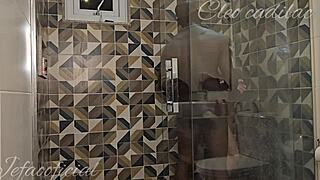 Cleo Cadillac Fucked Raw by Muscular Friend's Big Cock in Bathroom