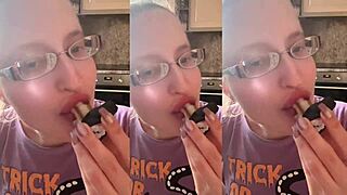 Hey listen close to vampire teeth crunching this lollipop asmr style