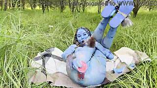 Monika Fox Avatar Cosplay Dildo Prolapse Anal Pussy Tease Squirt Nature