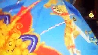 Busty African ebony spreads shaved pussy and squirts wildly