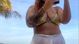 whoops didn't notice these shorts hugging my big pussy so tight on the beach