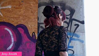 Jeny Smith Teases Bubble Butt and Pussy Outdoor in Miniskirt Upskirt Masturbation Seduction!