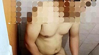 Chubby asian girl bends over bathroom sink for friend's creampie doggystyle