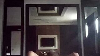 video calling cuckold from motel while riding bull