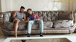 sexy ukrainian blonde teen assfucked hard by old man while cuckold watches