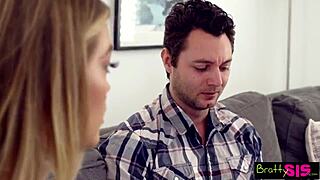 stepsis begs you to stretch her tight pussy with banana before hardcore fuck