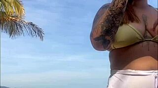 whoops didn't notice these shorts hugging my big pussy so tight on the beach