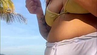 whoops didn't notice these shorts hugging my big pussy so tight on the beach