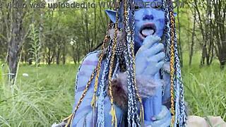 Monika Fox Avatar Cosplay Dildo Prolapse Anal Pussy Tease Squirt Nature