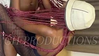 Petite African teen, feel my hands on your small tits during this hot massage foreplay