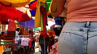 Curvy hips fill tight jeans in sultry culazo tease