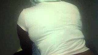 goddamn ebony stepsis with big tits spreads shaved pussy for bbc pounding and squirt!!