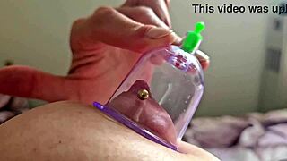 PUMPING SUCK HARD Pierced Nipples Milf POV Bedroom Couple Closeup