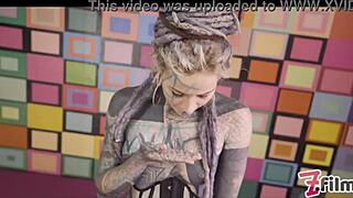 Anuskatzz in corset toys ass with metal before big dick fucks and squirts!