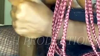 Petite African teen, feel my hands on your small tits during this hot massage foreplay