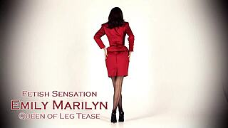 Emily Marilyn Teases Legs in Heels with Sultry Strip and Undress Show!