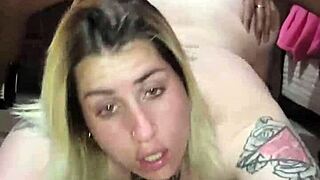 blonde amateur bends for black anal pounding then toys her stretched ass