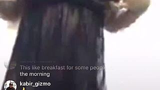 narrating this horny black african babe's massive tits and hard nipples begging for play