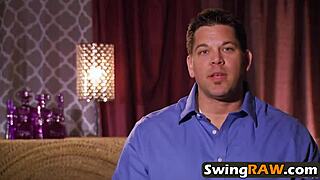 these swingers kick off the orgy with sloppy group blowjobs all around the room