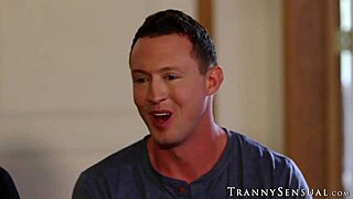 Big titted shemale pounds stud's ass deep in tattooed trans frenzy!