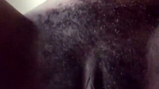 hot ebony babe spreads legs to flaunt her thick hairy beaver