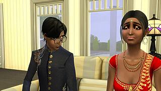 indian stepmom massages virgin stepson after hard workday sex