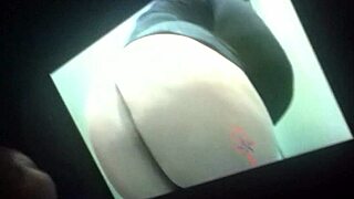 damn check this huge cumshot blasting all over fat bbw ass cheeks