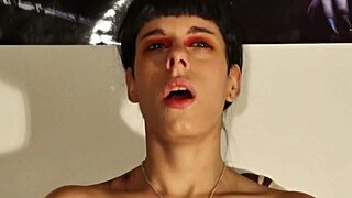 Hungarian teen goth sneezes out huge snot strings HD!