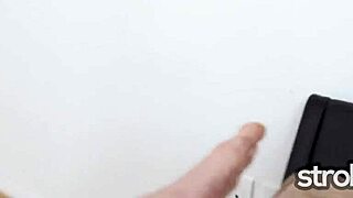 strokies kellfire grinds hairy pussy on cock for expert handjob cumshot facial