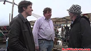 STOCKINGED DUTCH PUSSY POUNDED BY CLIENT IN HEELS CLOSE UP CUMSHOT