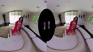 vrallure brunette sneaks in for secretive solo fingering session