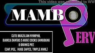 Cute Brazilian nympho Bianca Dantas gangbanged by 5 huge cocks DAP triple anal BBC gapes OB384
