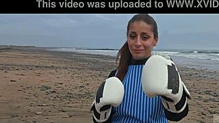 stunning silvia soprano slapped spit dominated on norway beach in kinky cinema